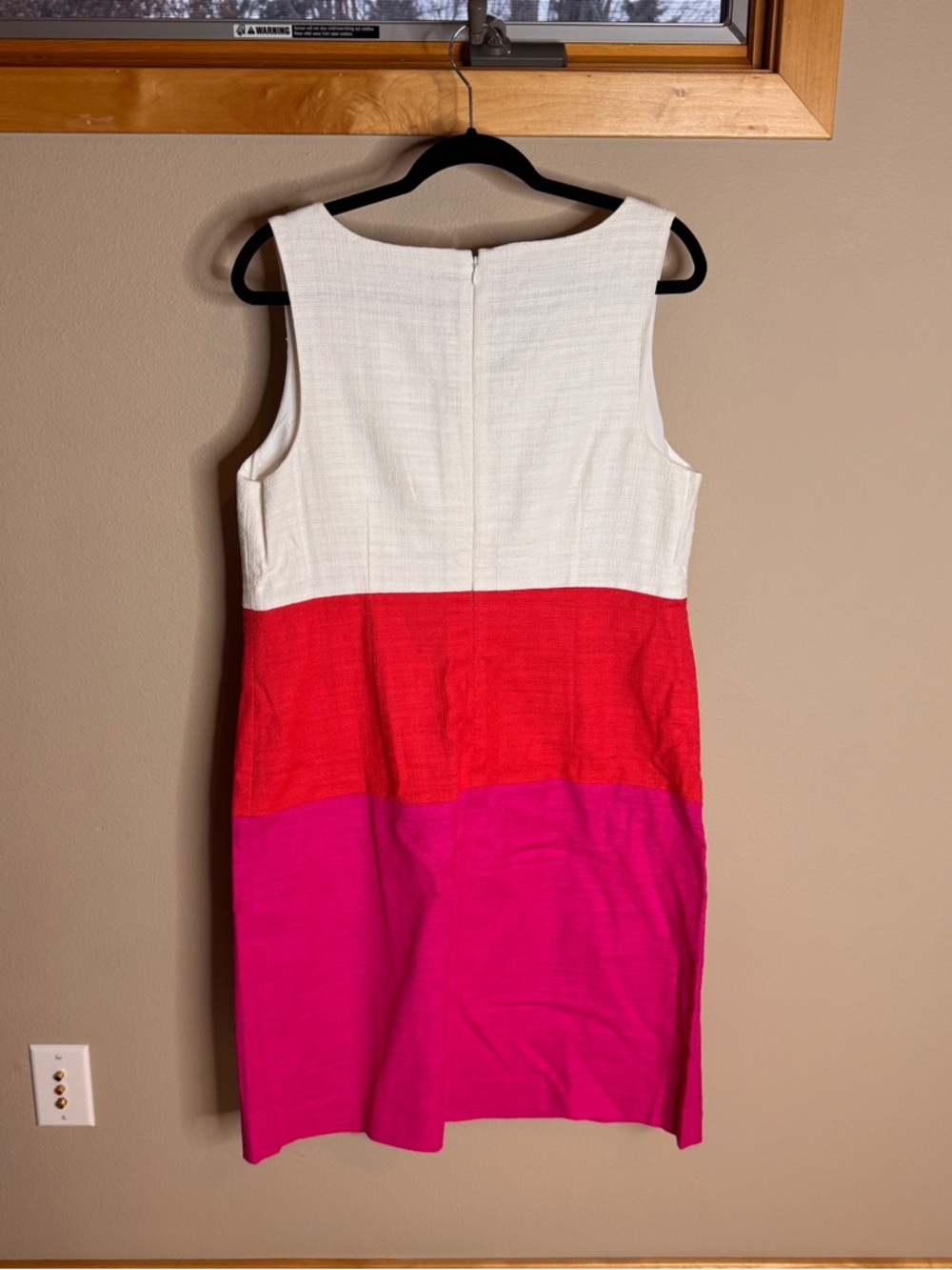 NWT TALBOTS Colorblock Sheath Dress - White, Red & Pink - Picture 3 of 4